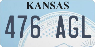 KS license plate 476AGL