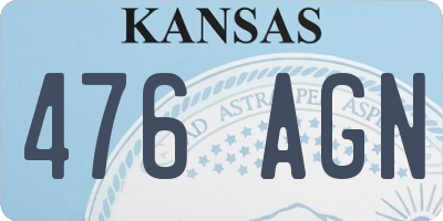 KS license plate 476AGN