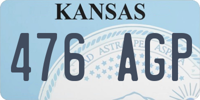 KS license plate 476AGP