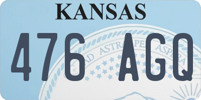 KS license plate 476AGQ