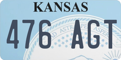 KS license plate 476AGT