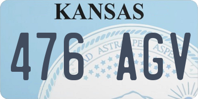KS license plate 476AGV