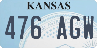 KS license plate 476AGW