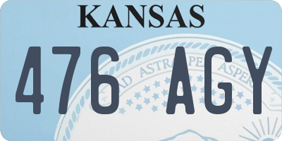 KS license plate 476AGY