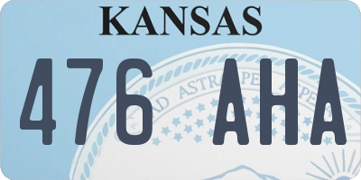 KS license plate 476AHA