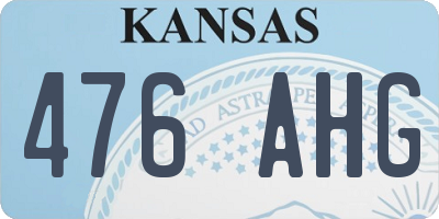 KS license plate 476AHG