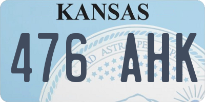 KS license plate 476AHK