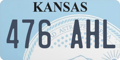 KS license plate 476AHL