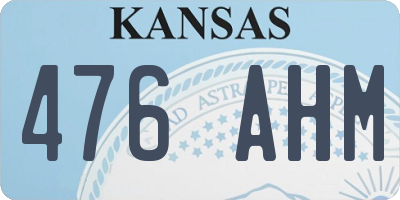 KS license plate 476AHM