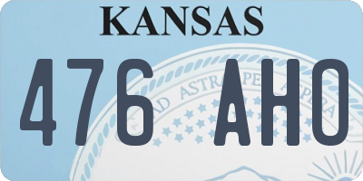 KS license plate 476AHO