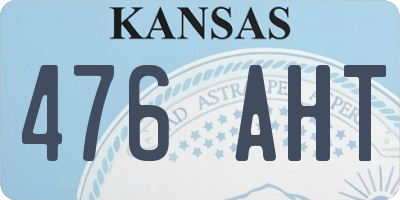 KS license plate 476AHT