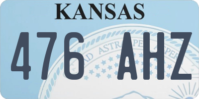 KS license plate 476AHZ