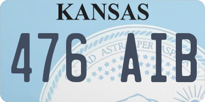 KS license plate 476AIB