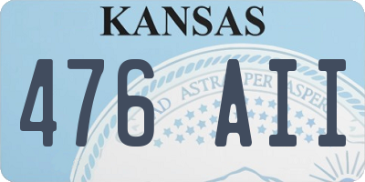 KS license plate 476AII