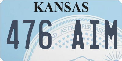 KS license plate 476AIM