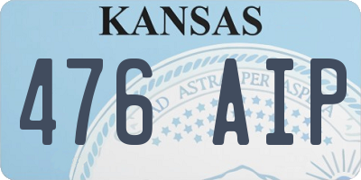KS license plate 476AIP