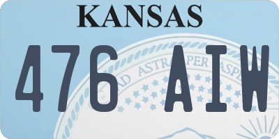 KS license plate 476AIW