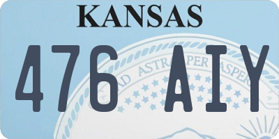 KS license plate 476AIY