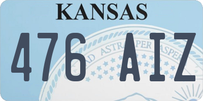 KS license plate 476AIZ