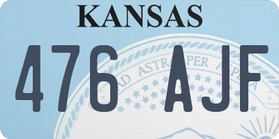 KS license plate 476AJF