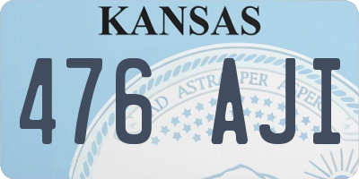KS license plate 476AJI