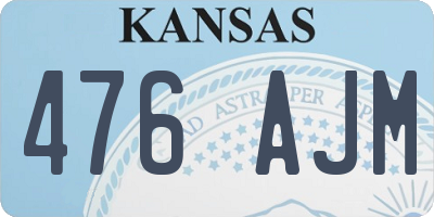 KS license plate 476AJM