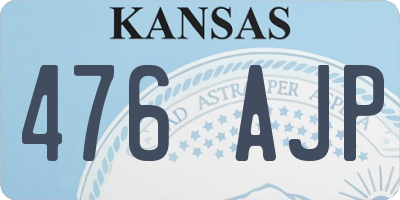 KS license plate 476AJP
