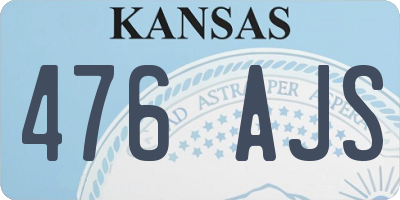 KS license plate 476AJS