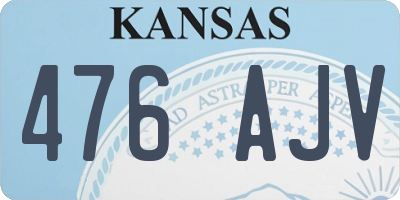 KS license plate 476AJV