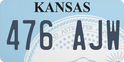 KS license plate 476AJW