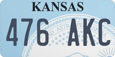 KS license plate 476AKC
