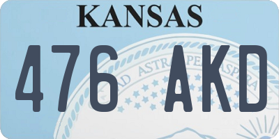 KS license plate 476AKD