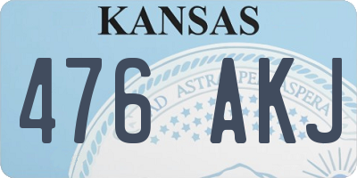 KS license plate 476AKJ