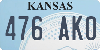 KS license plate 476AKO