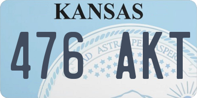 KS license plate 476AKT