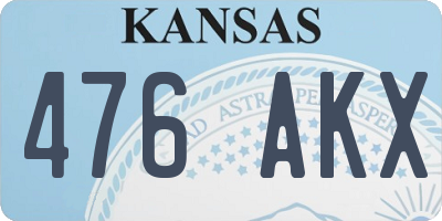 KS license plate 476AKX