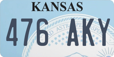KS license plate 476AKY