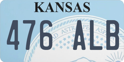 KS license plate 476ALB