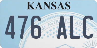 KS license plate 476ALC