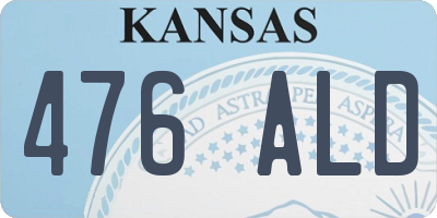 KS license plate 476ALD