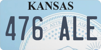 KS license plate 476ALE