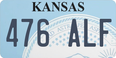 KS license plate 476ALF
