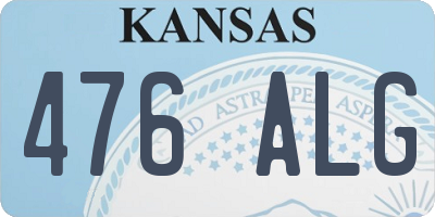 KS license plate 476ALG
