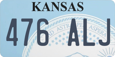 KS license plate 476ALJ