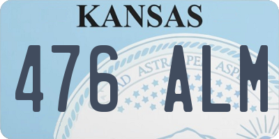 KS license plate 476ALM