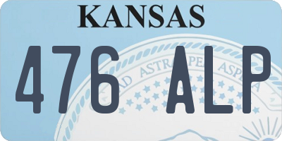 KS license plate 476ALP