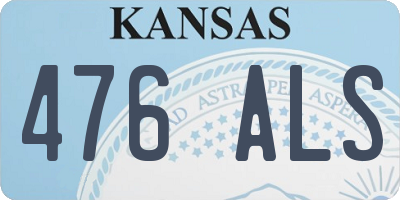 KS license plate 476ALS