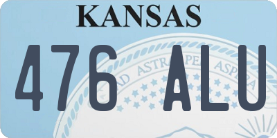 KS license plate 476ALU