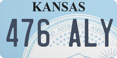 KS license plate 476ALY