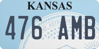 KS license plate 476AMB